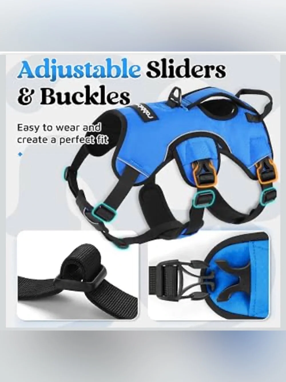 Rabbitgoo Escape Proof Dog Harness, Soft Padded Full Body Pet Harness 2380/dc-1